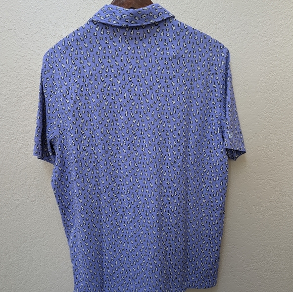 IBKUL Men's Bottles + Glasses Golf Polo. Breathable, UPF+ 50 Quick Dry. Size M - Picture 4 of 4